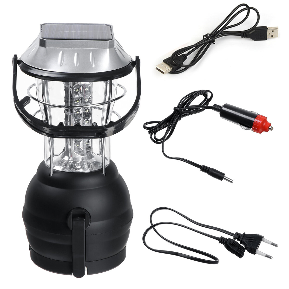 Solar Emergency Light USB Rechargeable 36LED Outdoor Lamp for Camping Hiking Fishing