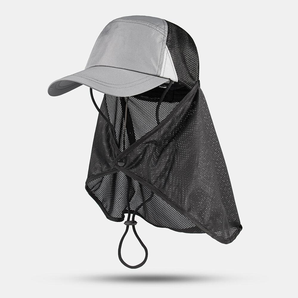 

Men Quick-dry Outdoor Sunscreen Cover Neck UV Protection Casual Baseball Hat With Detachable Mesh Cape