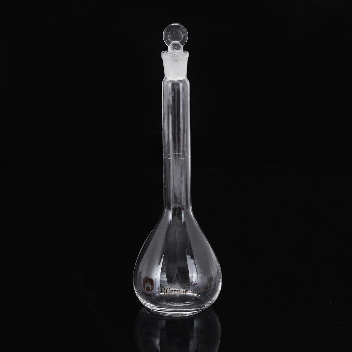 100mL Clear Glass Volumetric Flask w/ Glass Stopper Lab Chemistry Glassware
