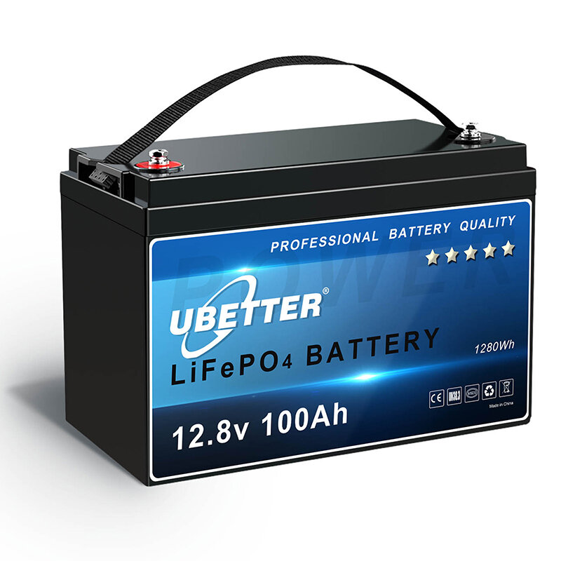 [EU Direct] Pacote de bateria de lítio LiFePO4 de 12V 100Ah para backup de energia com BMS de 10A, perfeito para AGM-GEL, motorhomes, sistemas solares, caravanas, off-grid