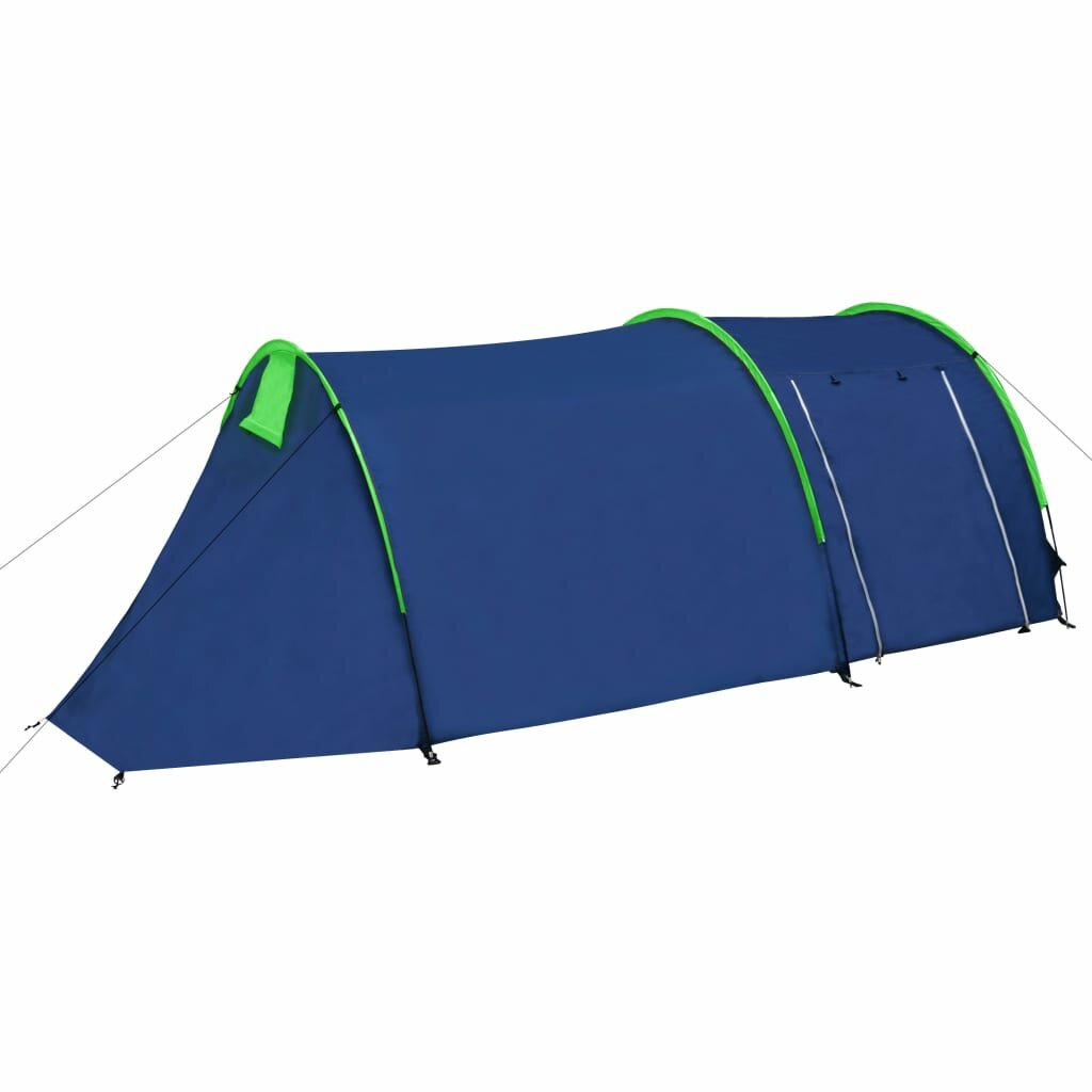 [US Direct] Waterproof Camping Tent 2~4 Persons Tunnel Tent For Camping Hiking Travel Fibreglass Poles Blue & Green
