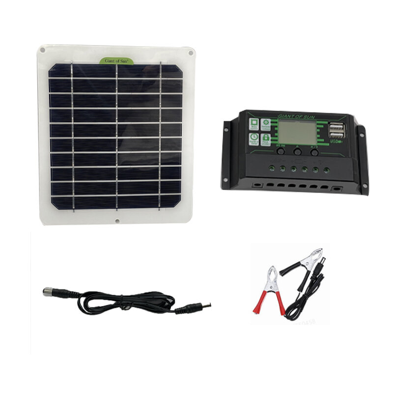 

50W Solar Panel Kit W/ 10A/30A/60A/100A Dual DC Current Solar Controller 12V Battery Charger For RV Camping Carava