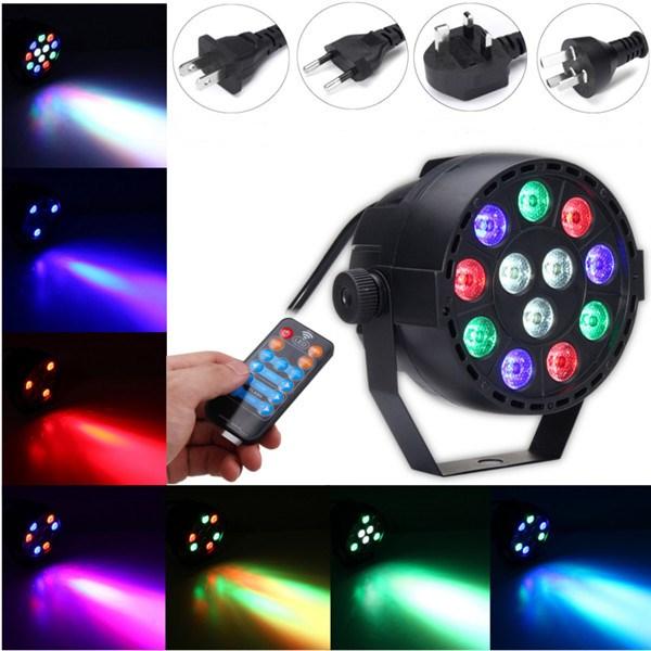 12W RGB Crystal LED Ball Stage Light Voice Mode Remote Control Light For DJDisco Halloween Party