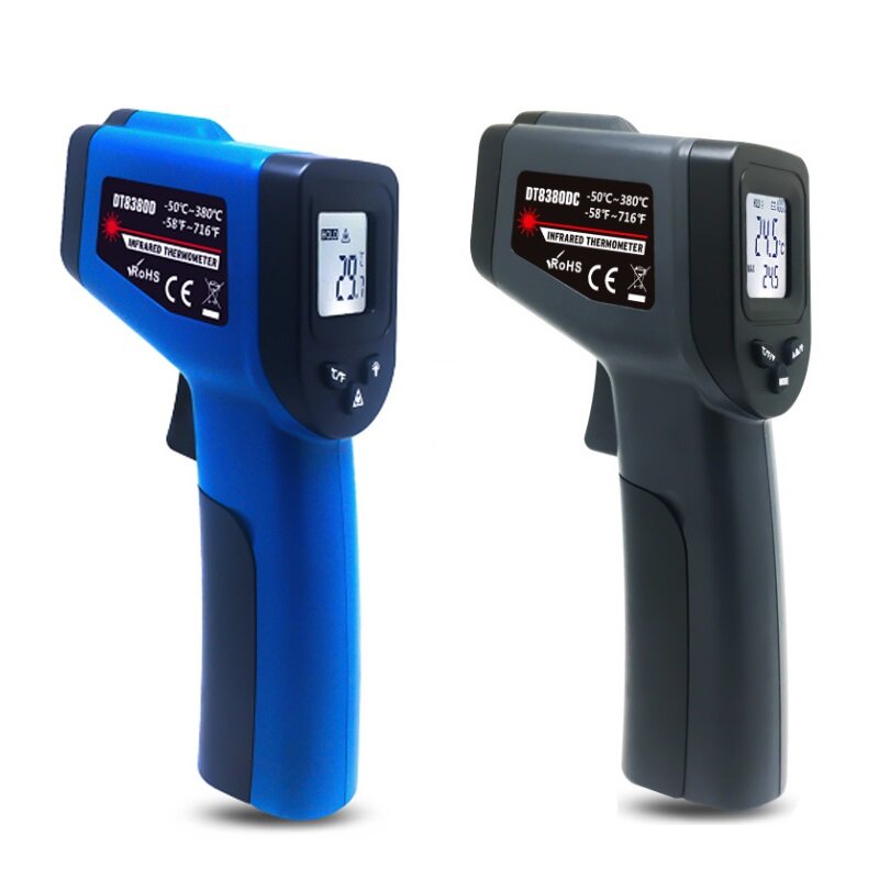 -50~380 Backlight Display Non Contact Digital Infrared Thermometer Industrial Temperature Measuring 