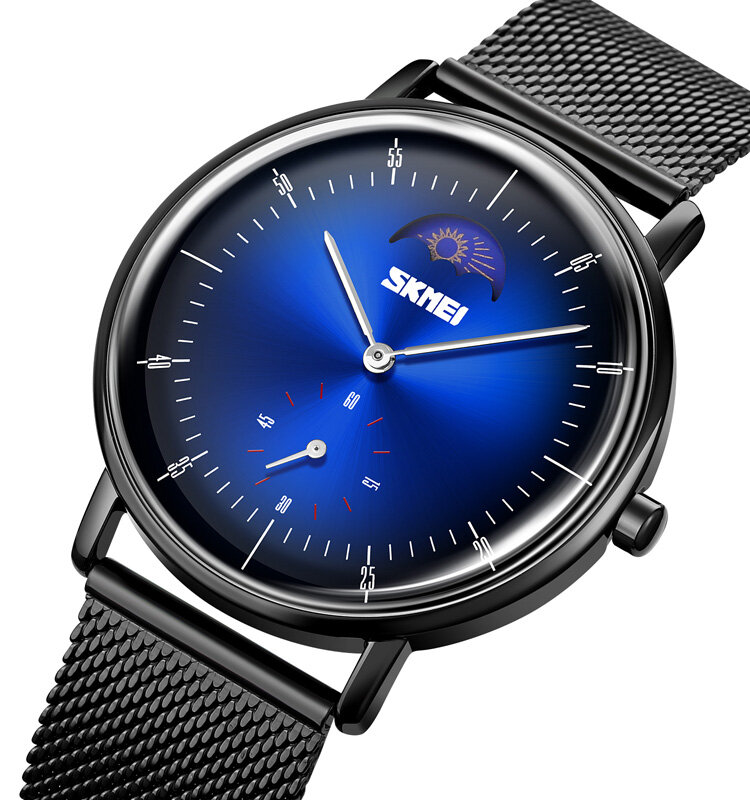 SKMEI 9245 Fashion Business Stainless Steel Watch Strap 3ATM Waterproof Male Quartz Watch