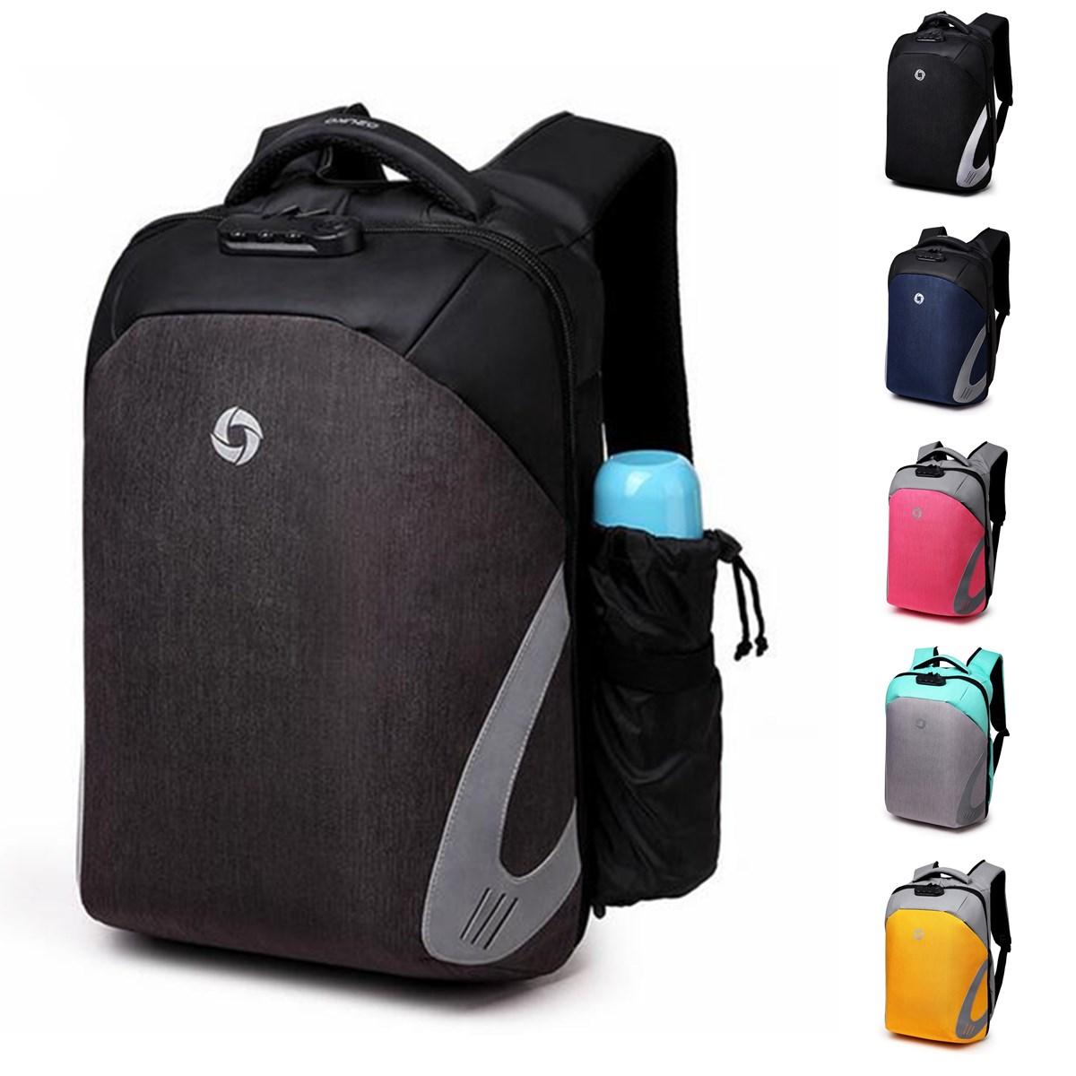Férfi lopásgátló laptop hátizsák vízálló tároló táska hátizsák USB töltőporttal a szabadban