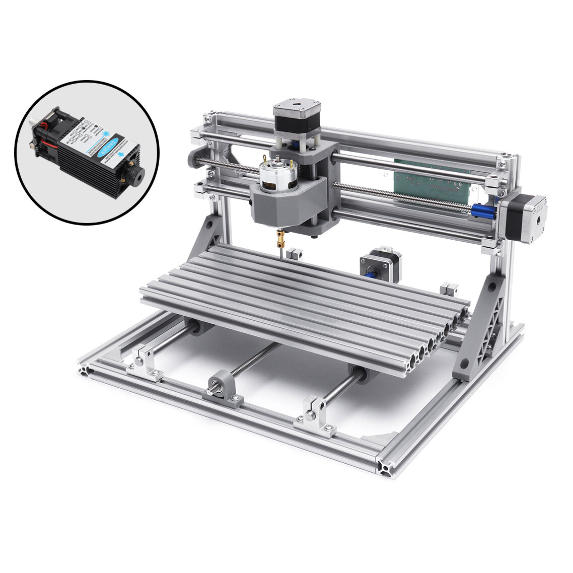 

3 Axis Mini DIY CNC Router 2500mW Laser Module Milling Engraver Machine Wood Engraving Cutting