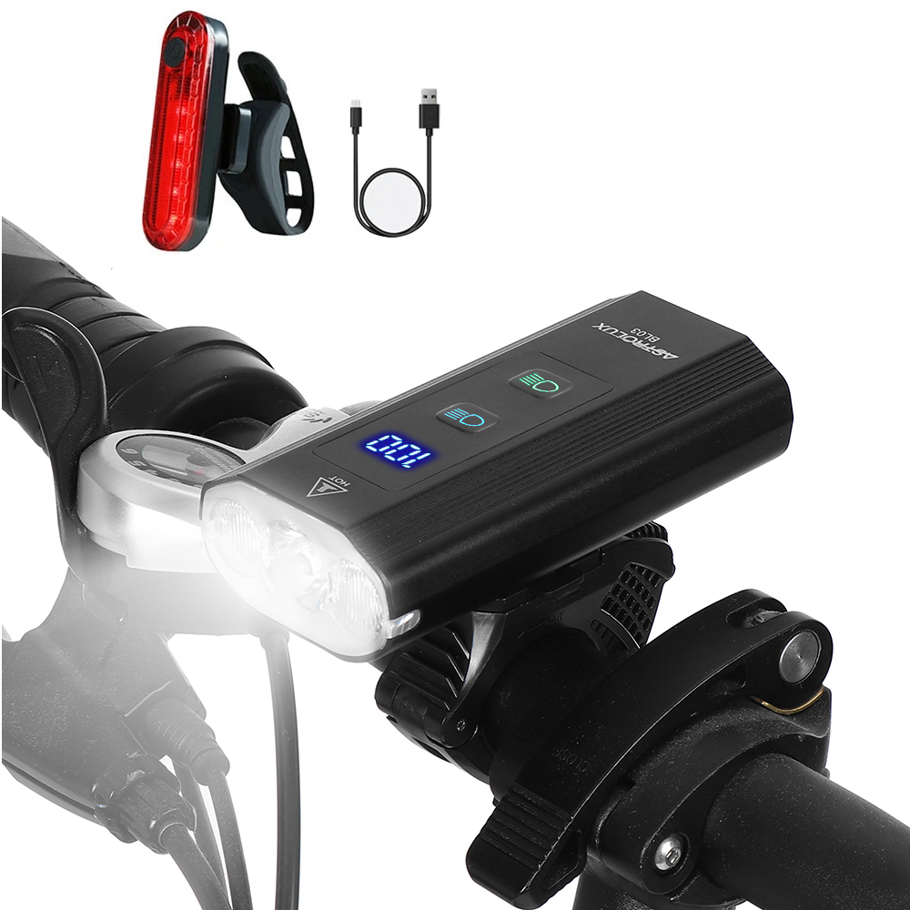 Astrolux® BL03 XPG LED 1200LM Bike Headlight + 4 Modes USB Taillight 6000mAh High Capacity Power Bank Dual Distance Beam
