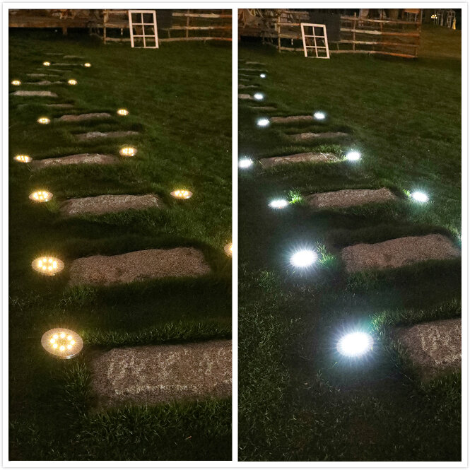 4 قطع LED الطاقة الشمسية القوة في الأضواء الأرضية أضواء الحديقة الخارجية الفناء