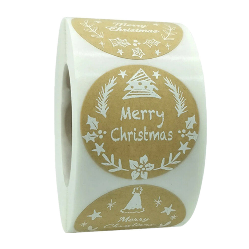 50Merry Christmas Stickers Card Box Package Santa Label Craft Sealing Stickers Wedding Decor Party Supplies, Banggood  - buy with discount