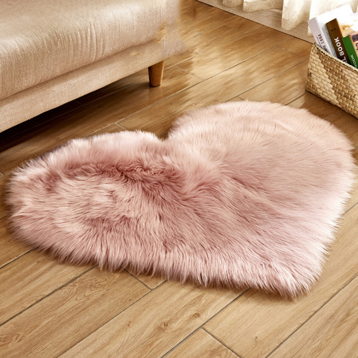 Soft Long Plush Carpet Area Rug Floor Heart Mat Sofa Chair Pad Home Decor