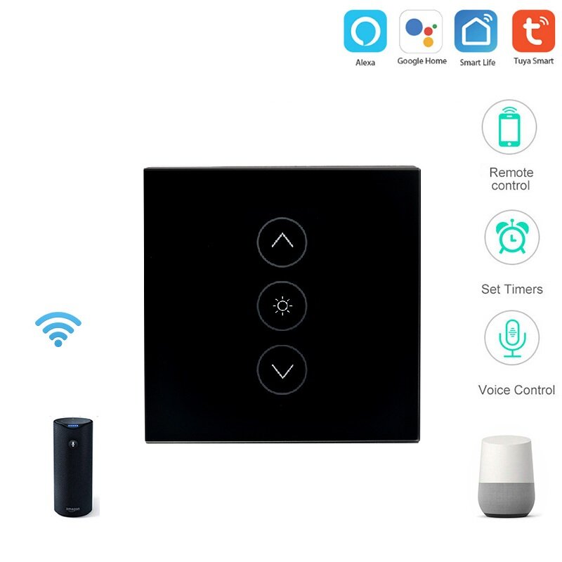 

WF-DS03 AC110-240V Tuya Smart Home Stepless Dimmer Switch EU Standard Mobile Phone Remote Control Work with Amazon Alexa
