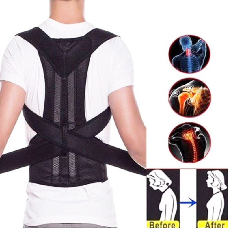 

Adjustable Back Support Belt Back Soft Posture Corrector Shoulder Lumbar Spine Support Back Support Protective for Body