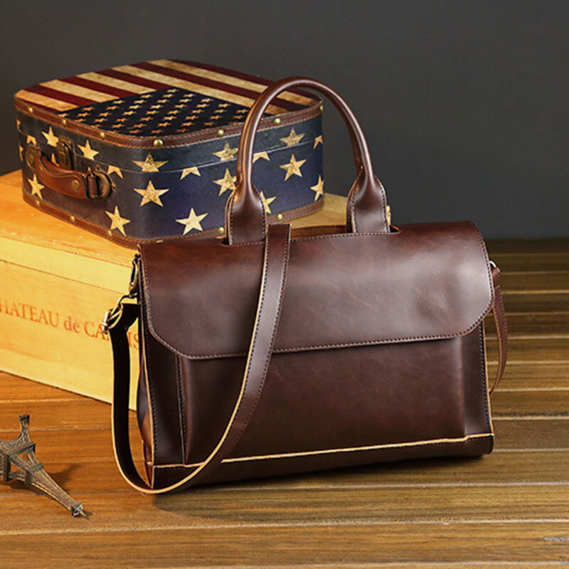 

Men Faux Leather Retro 14 Inch Laptop Bag Briefcases Briefcases Messenger Bag Crossbody Bag Handbag