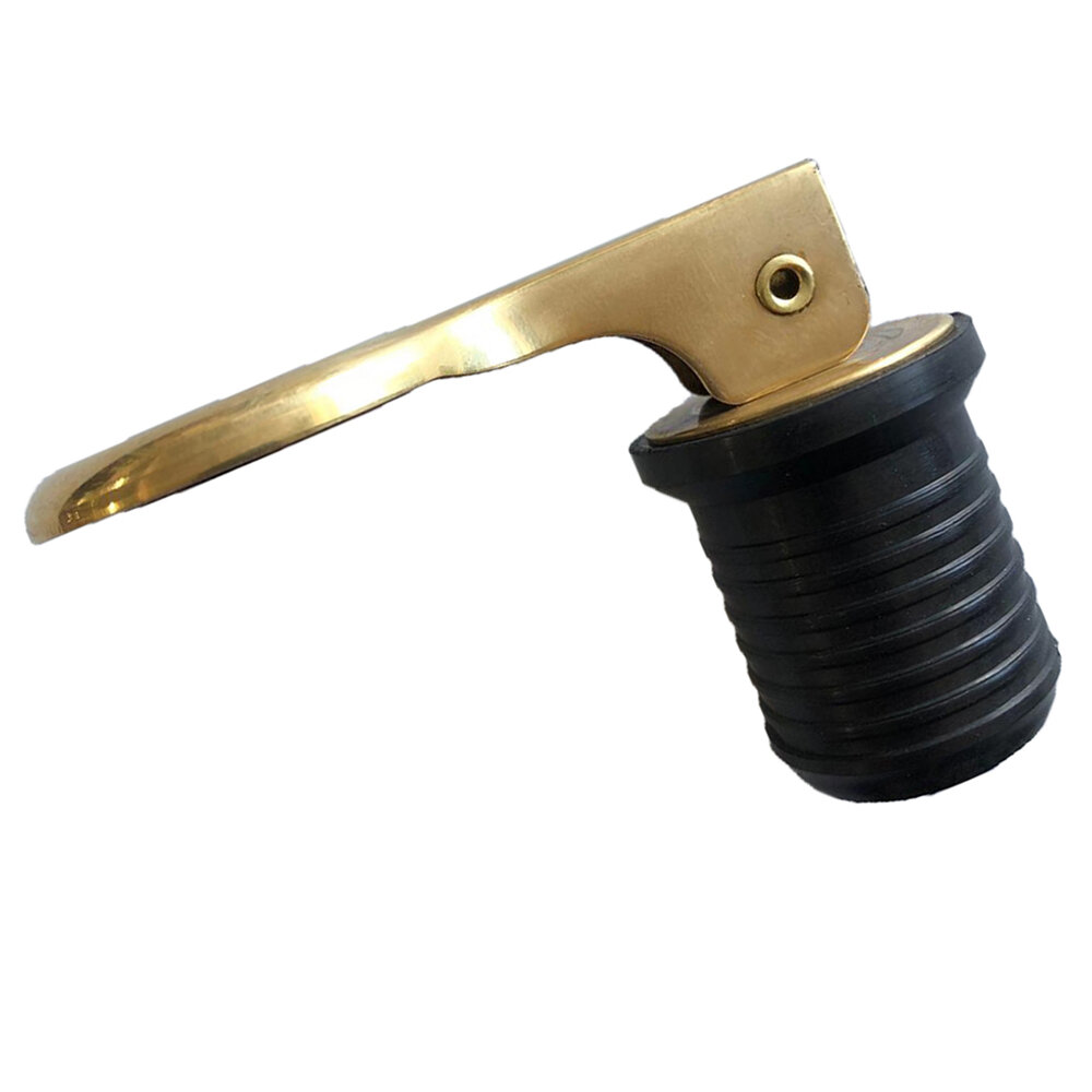 1" 25mm Brass Plated Marine Boat Snap Handle Locking Drain Plug Boat Livewell Drain Plug with Snap H