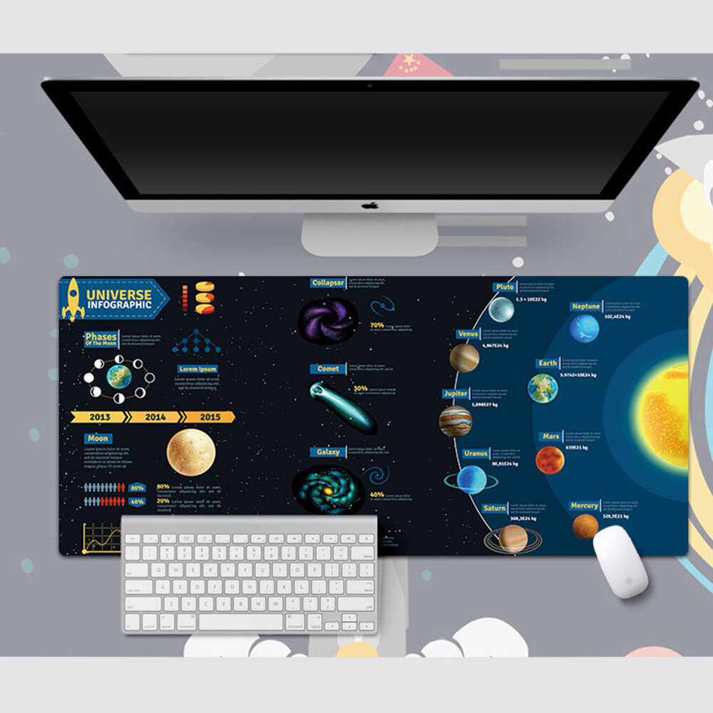 YH005 Space Astronaut Table Mat Internet Cafe Mouse Pad Desktop Game Thickened Locked Edge Mouse Pad for Home Office
