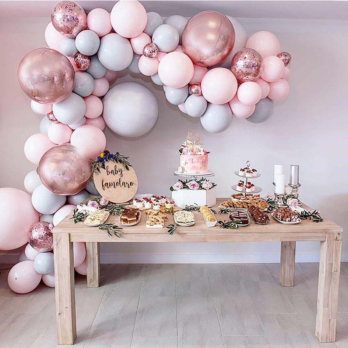 

201 шт. / Компл. Розовый воздушные шары арка Набор лента для вечеринки, дня рождения Свадебное гирлянда декор