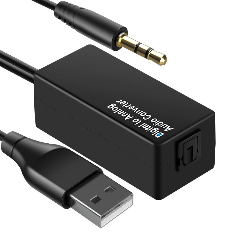 D15 3.5mm Audio Converter DAC Digitaal naar Coax Analoog USB Decoder Adapter Jack Glasvezel Converte