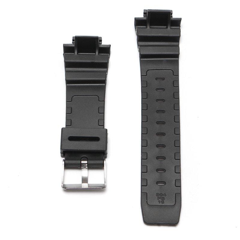Vervanging 25mm zwart siliconen rubber horlogebandje Band + gereedschap voor CASIO G Shock