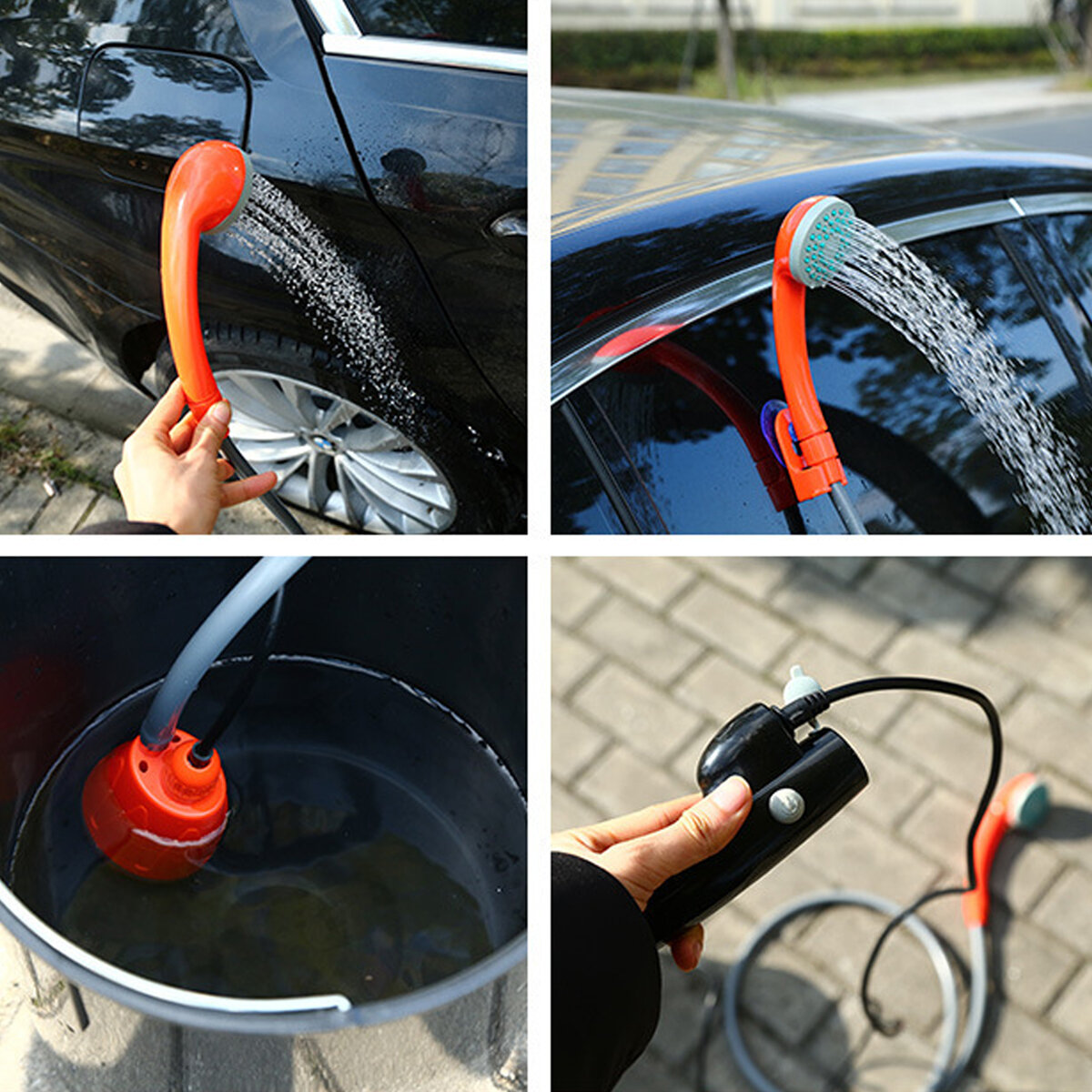 Outdoor Car Home Shower Head Handheld Shower SprayerRechargeable USB Portable Multi Purpose