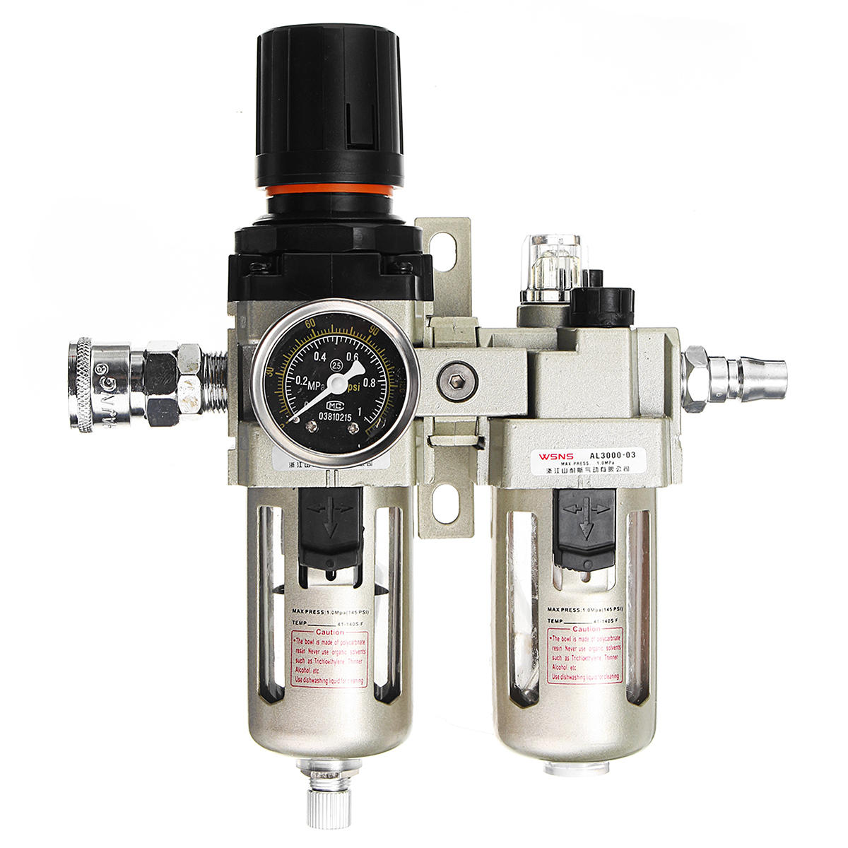 3/8" Air Compressor Filter Oil Water Separator Trap Tools w/ Regulator Gauge AY 