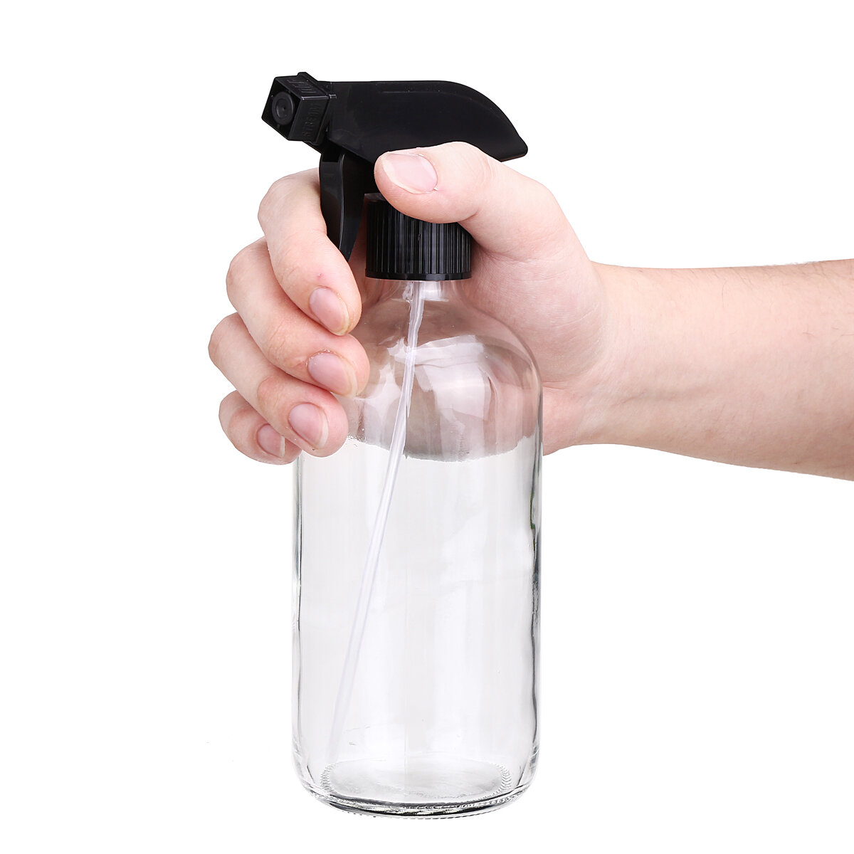 250 ml / 500 ml doorzichtige glazen fles met triggerspuitdop Etherische olie Waterspuitfles