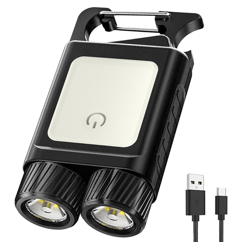 

Мини 2 в 1 На открытом воздухе Портативный LED Фонарь-фонарик Type-C Работа с зарядкой через USB Лампа Мощность Дисплей