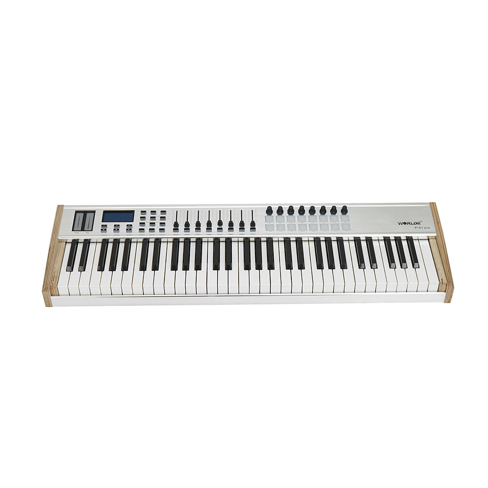 WORLDE P-61 PRO MIDI Keyboard Controller 61-key Semi-weighted Professional MIDI Keyboard MIDI Controller for Music Studi