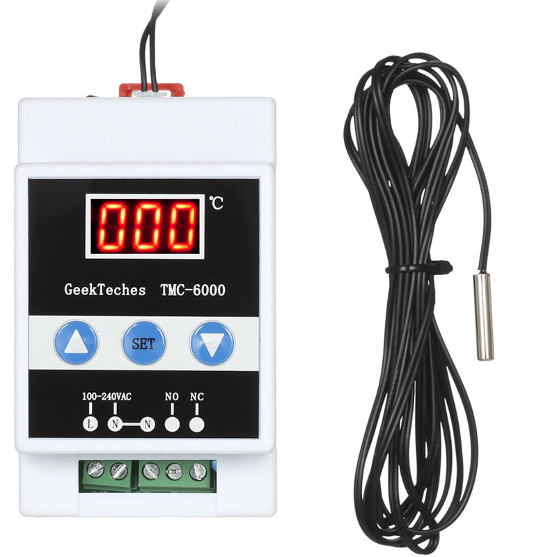 

GeekTeches TMC-6000 110-240V Guide Rail Thermostat Digital Temperature Meter Thermoregulator Refrigeration Heating Tempe