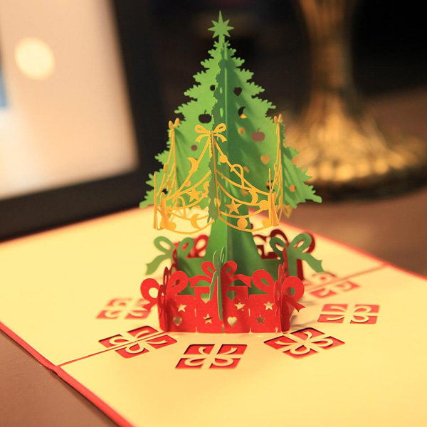 Venda Árvore de Natal alegre de papel 3d cartão de corte a laser cartões de  natal C - Banggood Brasil sold out-arrival notice-arrival notice