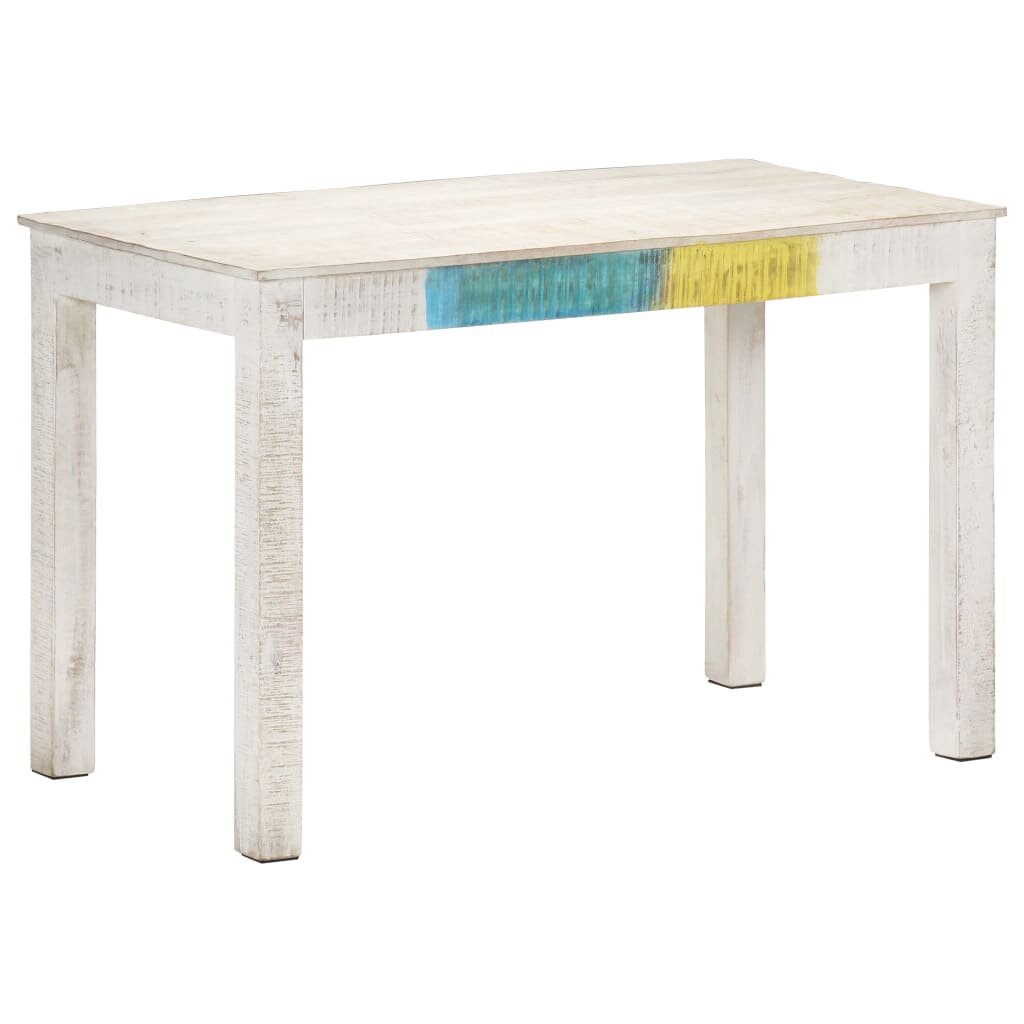 

Dining Table White 47.2"x23.6"x29.9" Solid Mango Wood