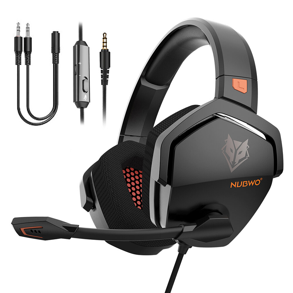 N16 Over-Ear Gaming Headset 50mm Drivers Noise Cancelling Headphones with Mic 3.5mm Wired Gaming Earphone for PS4 PC Mob