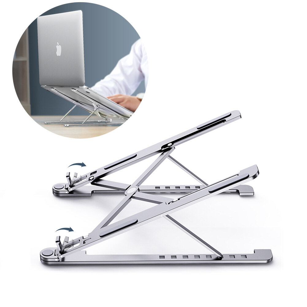 Στα 12.30 € χαμηλότερη τιμή ως σήμερα από αποθήκη Κίνας | Aluminum Alloy Tablet Bracket Mount Foldable Portable Laptop Stand Holder Rack Pad Holder