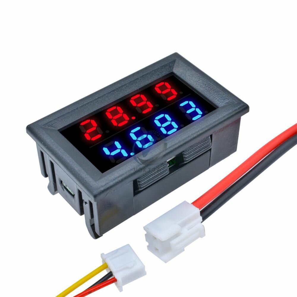 Geekcreit® DC 100V 10A 0.28 Inch Mini Digital Voltmeter Ammeter 4 Bit 5 Wires Voltage Current Meter with LED Dual Displa