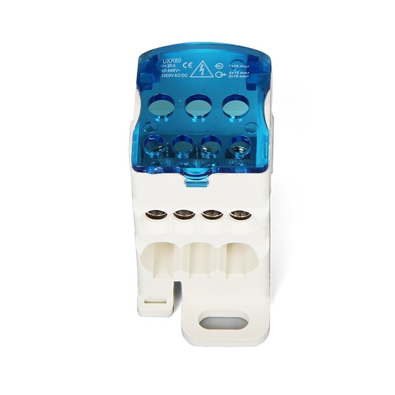UKK80A 1 In 6 Out Terminal Block Din Rail Distribution Box Universal Electric Wire Connector Box