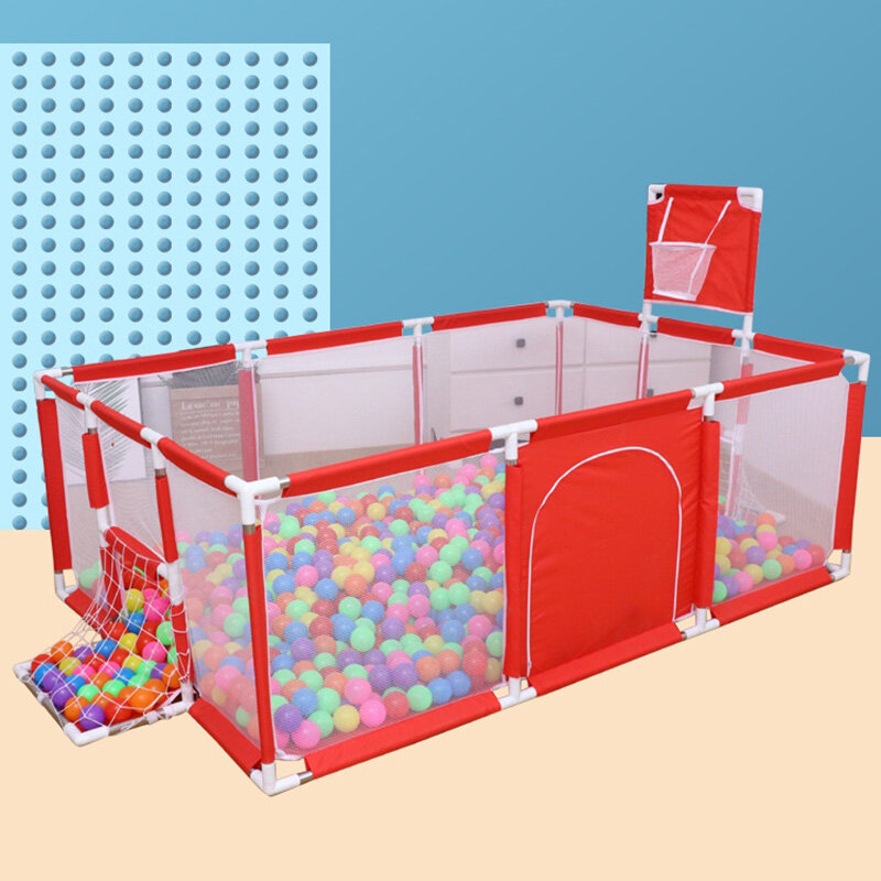 3-in-1 Babybox Veiligheidsbarrières Zwembad voor kinderen Vouwen Speeltuin voor kinderen Ballenpark voor 0-6 jaar
