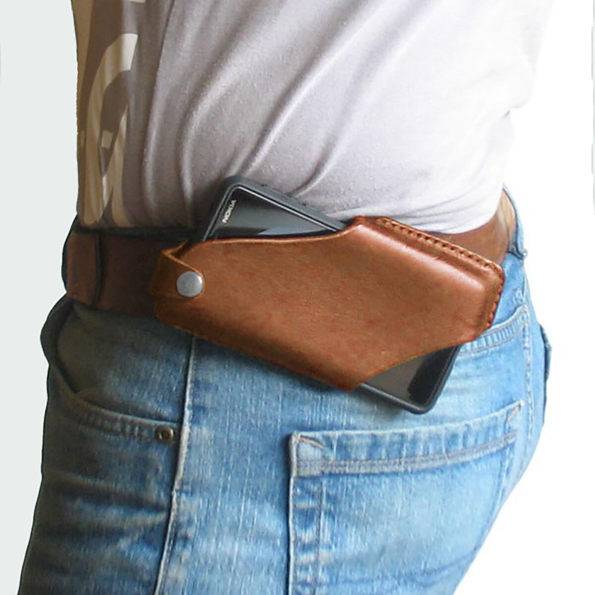 Men Genuine Leather Fanny Pack 4.7inch~6.5 inch Phone Bag Waist Bag Easy Carry EDC Bag For Outdoor