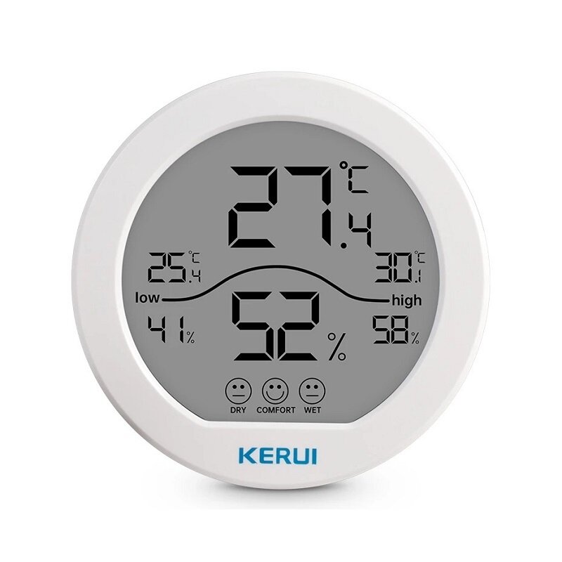 KERUI LCD Large Screen Display Electronic Digital Temperature Humidity Meter Thermometer Hygrometer Indoor Smart Home Se