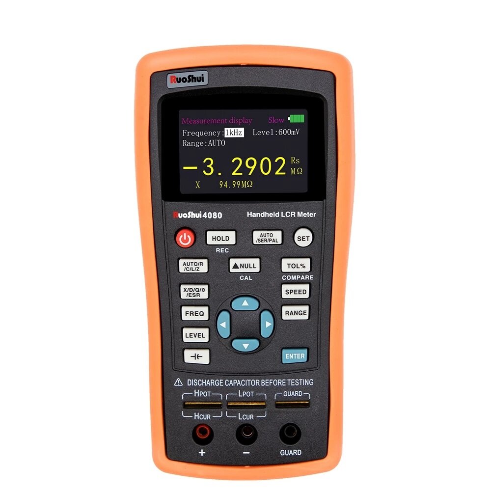 RUOSHUI Handheld LCR Bridge Meter Digital Capacitance Multimeter Inductance Resistance Tester ESR Ca