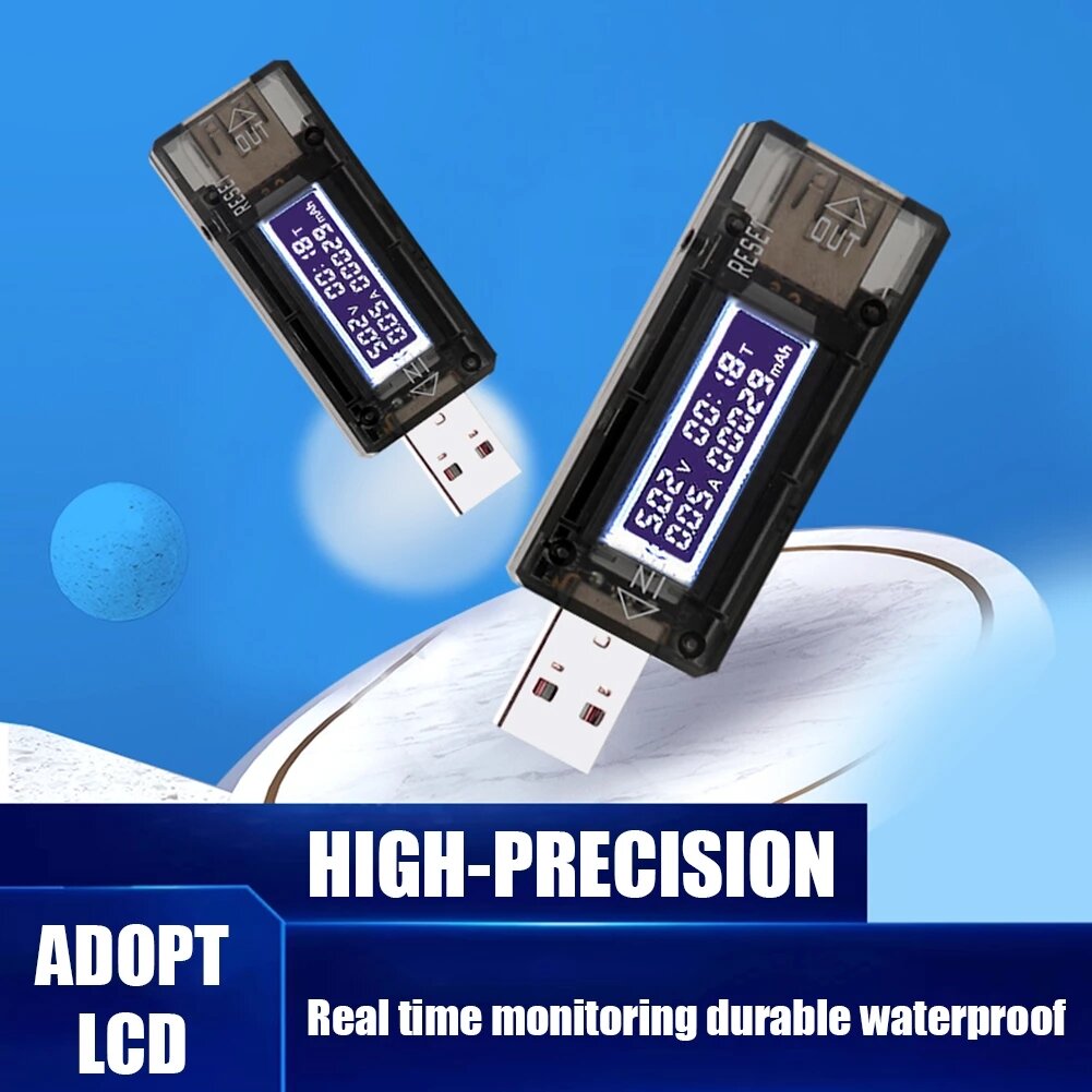 

Bakeey USB Tester DC 3.2-10V Digital Voltmeter Ammeter Meter Detector USB Current Voltage Capacity Tester for Car Wall C