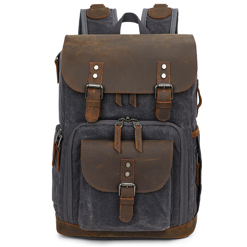 K-86 Travel Multi-Pocket Grote Capaciteit Geniune Leather Macbook Storage Bag Backpack
