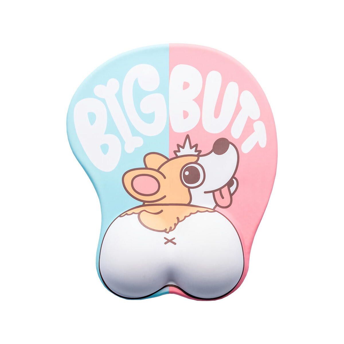 3D Dog Buttocks Mouse Pad Wirst Rest Pad Cute Cartoon Animals Non-slip Comfortable Mouse Mat for Home Office