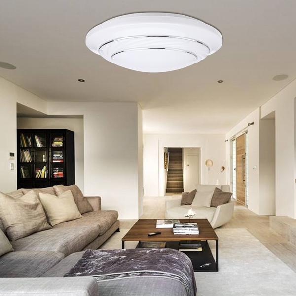 24W 1900lm LED Ceiling Light Surface Mount Round Panel Lamp Bedroom Living Room 85-265V