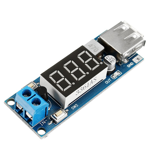 

5pcs DC-DC 2 In 1 6.5V-40V To 5V Buck Step Down Power Module Voltmeter Automatic Calibration Stable Output 5V 2A USB Cha