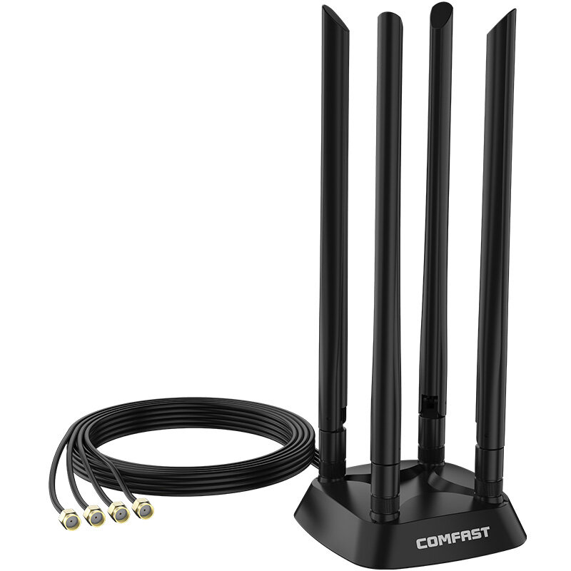 

Comfast 6dBi Dual Band Omnidirectional High Gain Base Antenna for Wireless Routers Network Cards with SMA Connectors