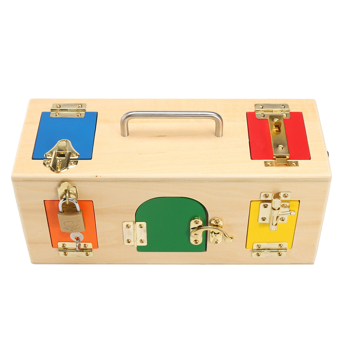 Kids Life Skill Leren Houten Montessori Praktisch Wood Lock Box Educatief Wetenschapsspeelgoed