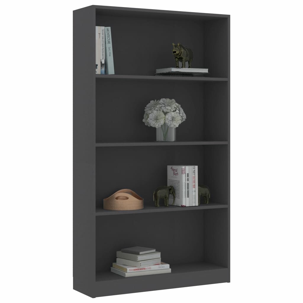 

4-Tier Book Cabinet Gray 31.5"x9.4"x55.9" Chipboard