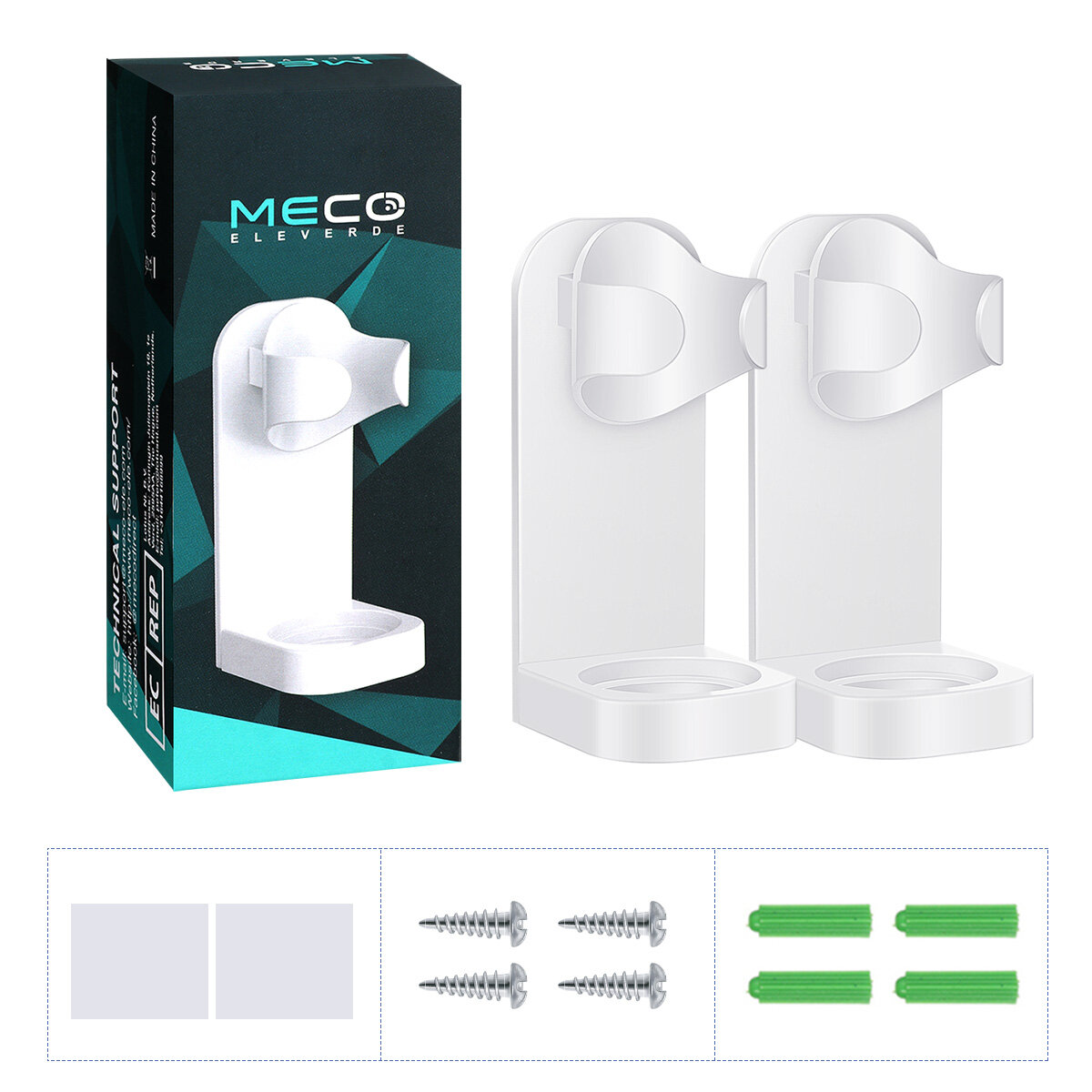

MECO ELEVERDE 2Pcs Creative Traceless Stand Rack Toothbrush Organizer Electric Toothbrush Wall-Mounted Holder Space Savi