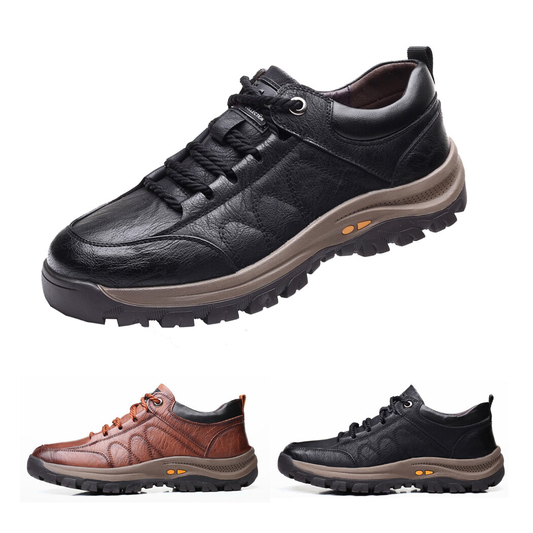 Sapatos de couro casual masculino TENGOO Classic Sapatos de caminhada esportiva ao ar livre e calçado de caminhada para homem