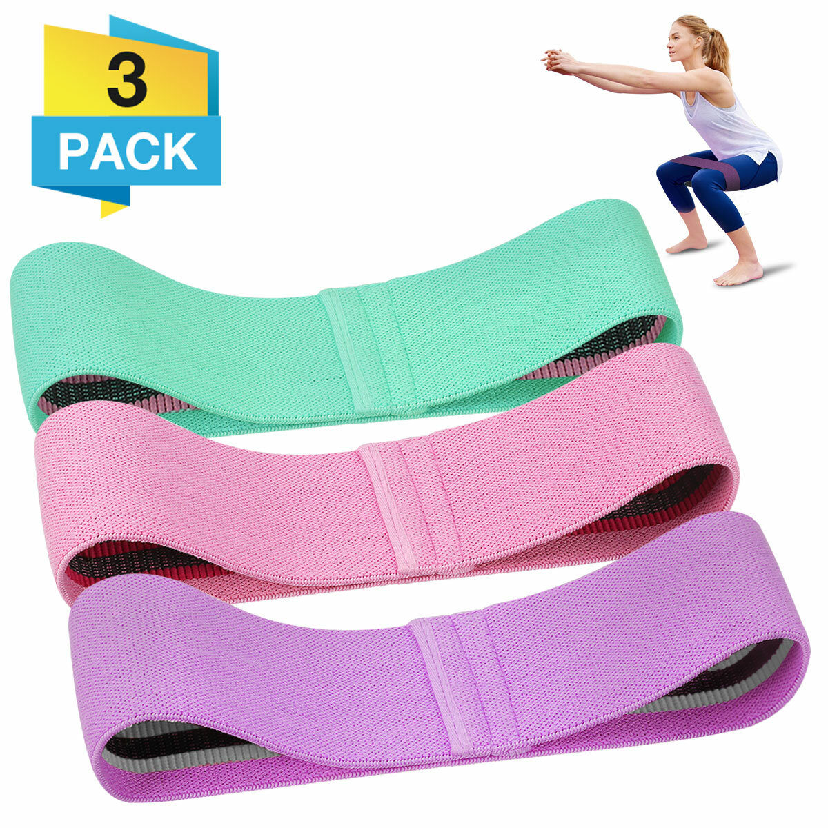 

Unisex Booty Band Hip Circle Loop Resistance Band Workout Exercise for Legs Thigh Glute Butt Squat Bands